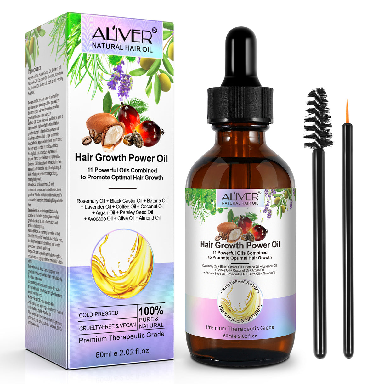 Aliver Hair Growth Power Oil - 11 Powerful Oils for Optimal Growth Bwetinde B Enterprises