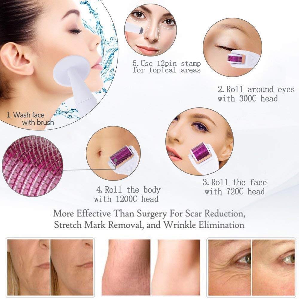 6-in-1 Derma Roller Kit - Titanium Microneedling for Face & Body Bwetinde B Enterprises