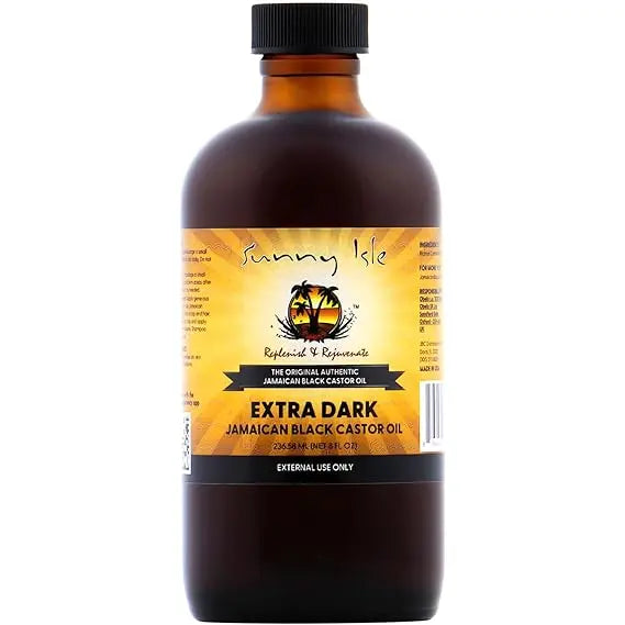 Sunny Isle Extra Dark Jamaican Black Castor Oil, 8 fl. oz. | 100% Natural High Potency Treatment for Hair, Scalp Bwetinde B Enterprises