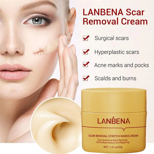 LANBENA Scar Removal Cream For New & Old Scars - Stretch Marks Relief and Burns Repair Acne Mark Removal Cream Bwetinde B Enterprises
