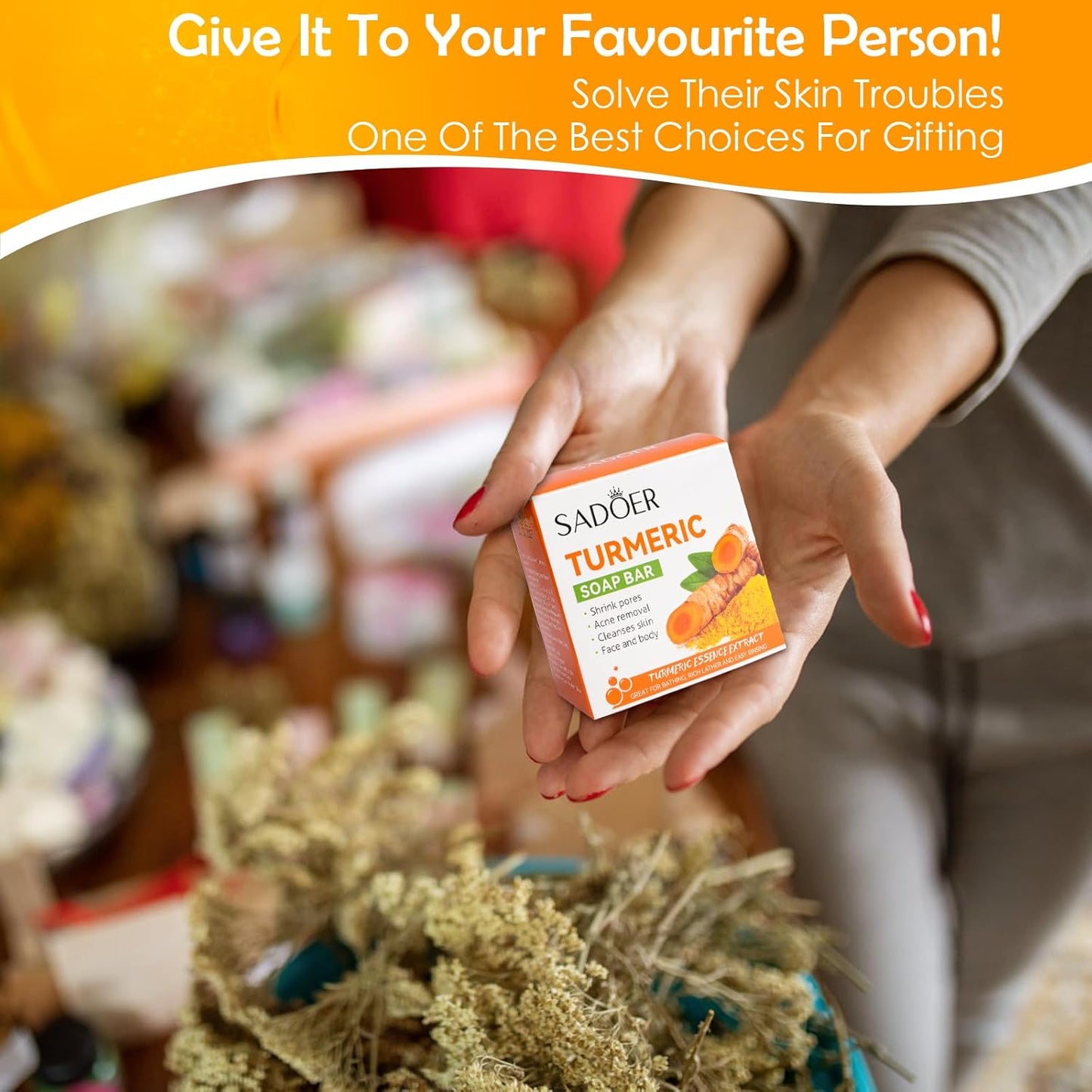 Turmeric Soap Bar - Handmade for Acne, Dark Spots & Smooth Skin Bwetinde B Enterprises