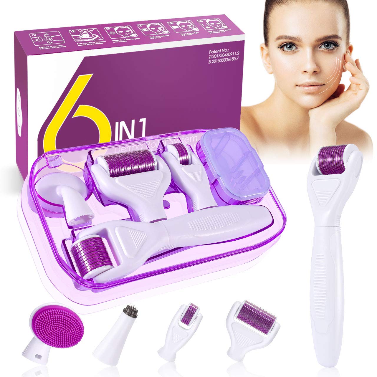 6-in-1 Derma Roller Kit - Titanium Microneedling for Face & Body Bwetinde B Enterprises