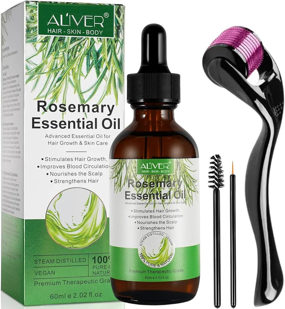 Rosemary Oil for Hair Growth 60ml with Derma Roller - 100% Organic Bwetinde B Enterprises