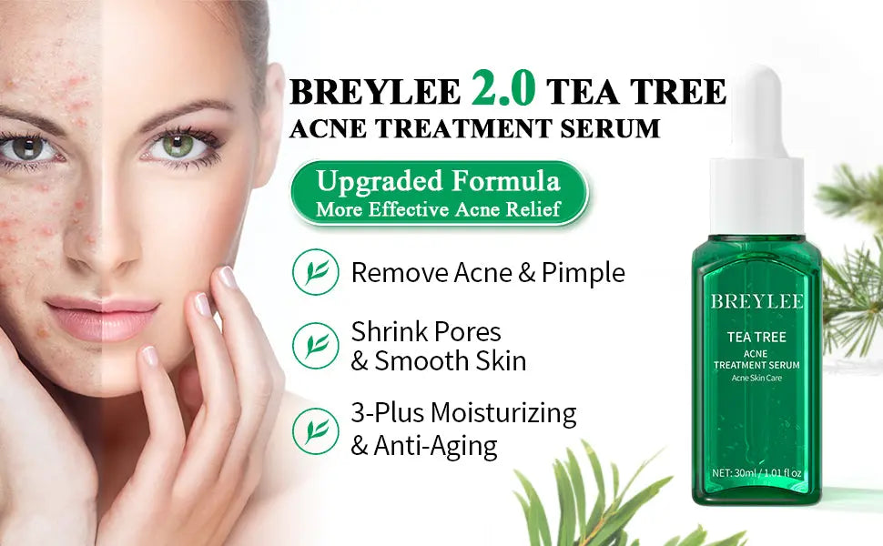 Tea Tree Oil Serum BREYLEE Acne Treatment for Prone Face Sensitive Skin Care Bwetinde B Enterprises