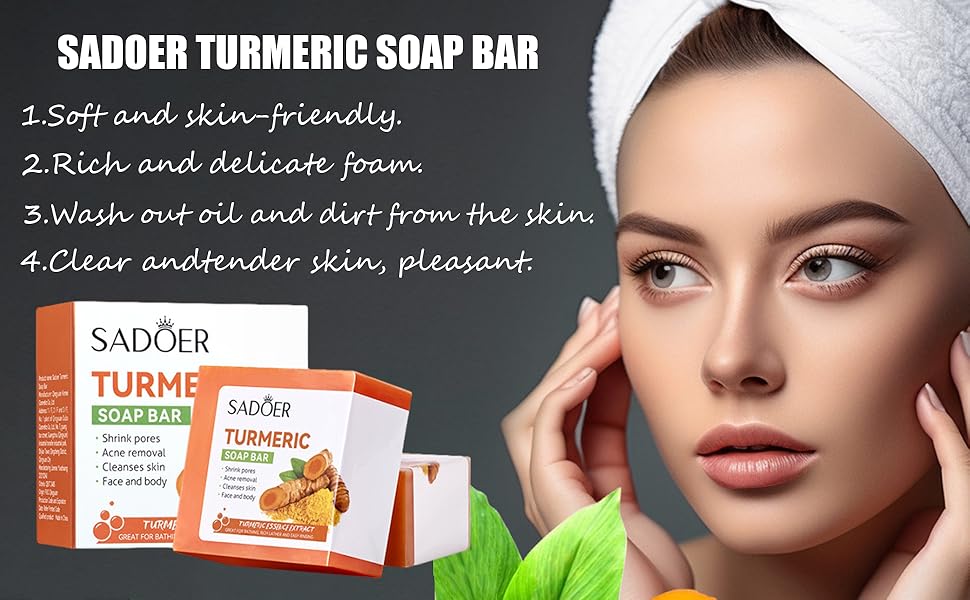 Sadoer Turmeric Soap Bar Set - Hydrating Face & Body Cleanser Bwetinde B Enterprises