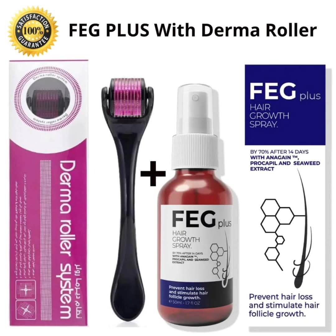 FEG Plus Hair & Beard Growth Spray Kit with Derma Roller Bwetinde B Enterprises
