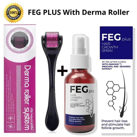FEG Plus Hair & Beard Growth Spray Kit with Derma Roller Bwetinde B Enterprises