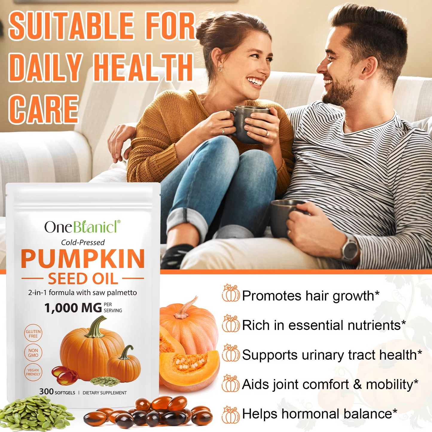 Pumpkin Seed Extract Oil with Saw Palmetto Soft Gels
