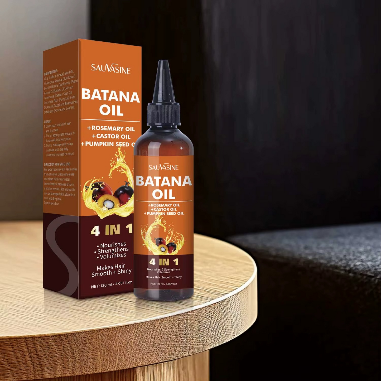 Batana 4-in-1 Vegan Herbal Hair Essential Oil Damaged Hair Nourishing Moisturizing Rosemary Pumpkin Seed Oil