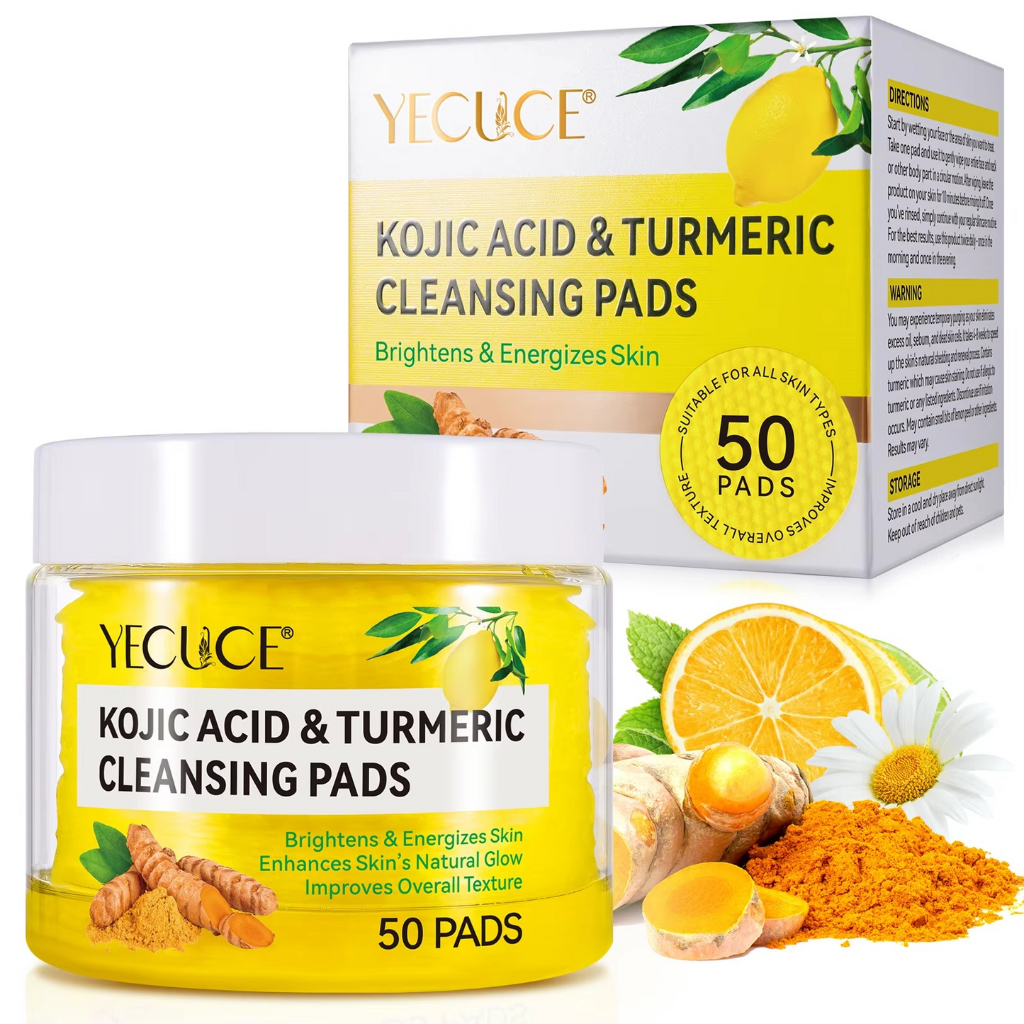 Turmeric and Kojic Acid Cleansing Face Pads