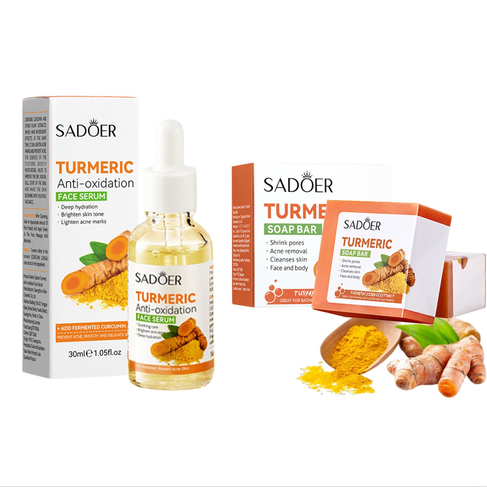 Sadoer Turmeric Soap Bar Set - Hydrating Face & Body Cleanser