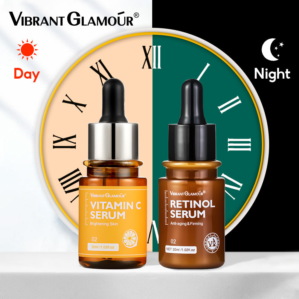 Vibrant Glamour Retinol + Vitamin C Serum Set - Anti-Aging Duo 2pcs