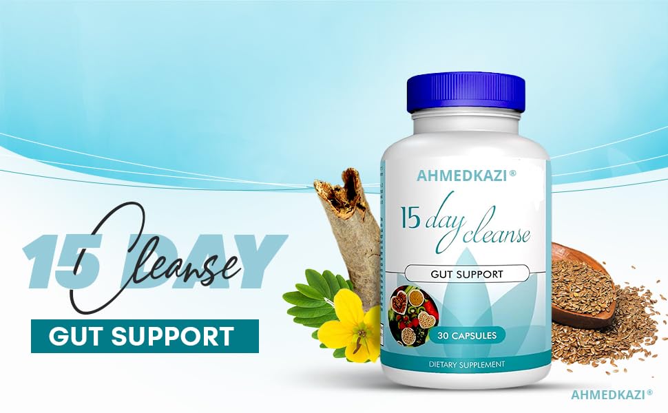 15 Day Gut Cleanse & Colon Detox - 30 Capsules with Senna & Psyllium