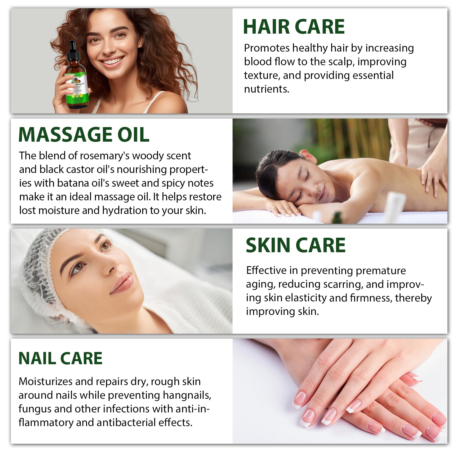 3-in-1 Hair Growth Oil 60ml - Batana, Rosemary & Black Castor Oil