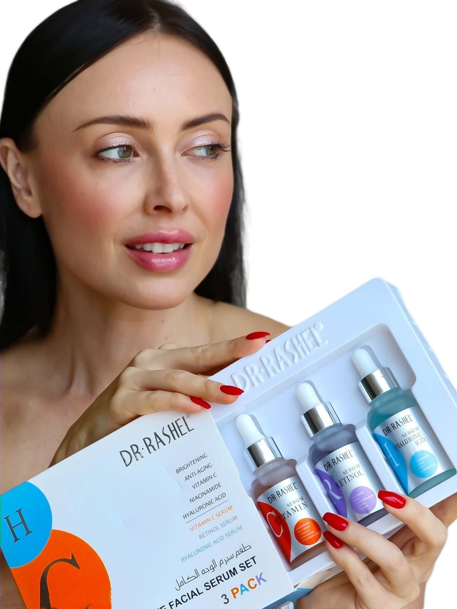 Dr Rashel Facial Serum Set 3-Pack - Vitamin C, Retinol & Hyaluronic Acid