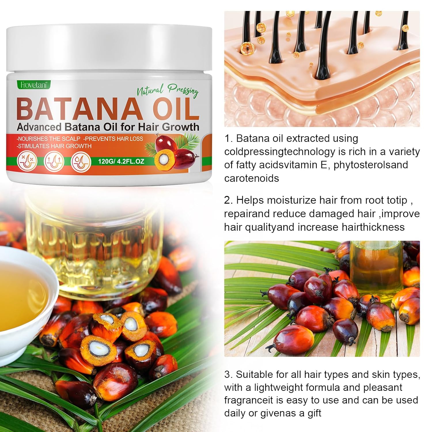 100% Organic Batana Oil from Honduras - Hair Growth & Repair