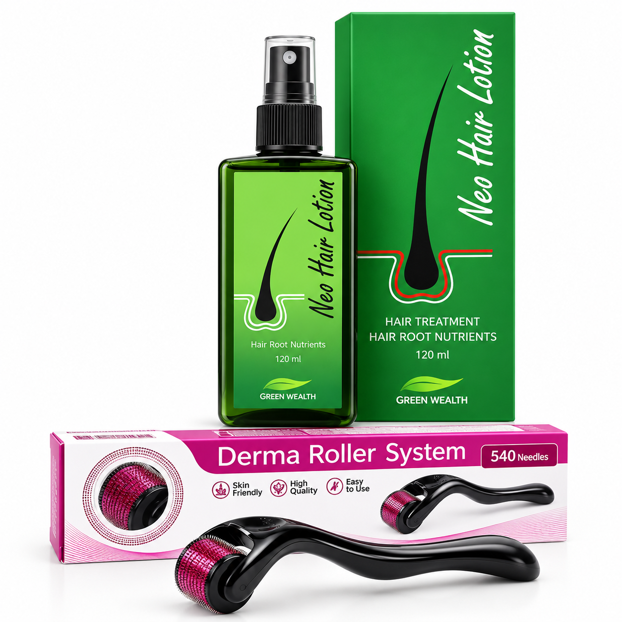 Neo Hair Lotion & Derma Roller Hair Care Kit