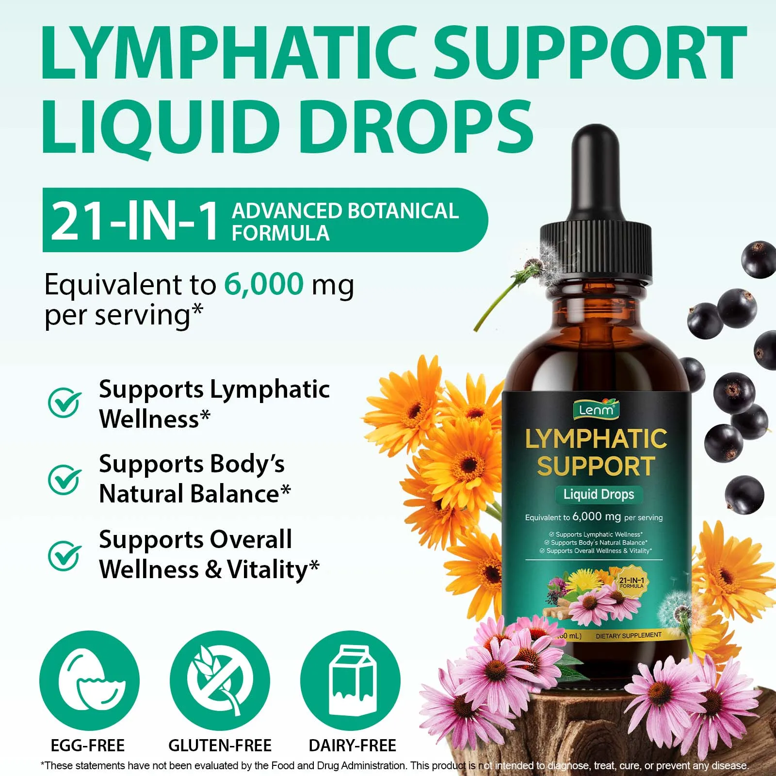 Lennm Lymphatic Support Liquid Drops 60ml