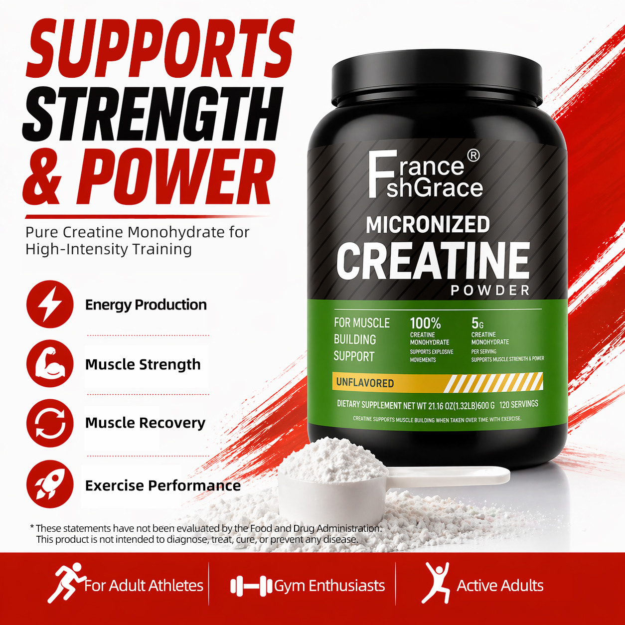 Creatine Powder Micronized Creatine Powder Support Pre Workout Energy Creatine Monohydrate Powder