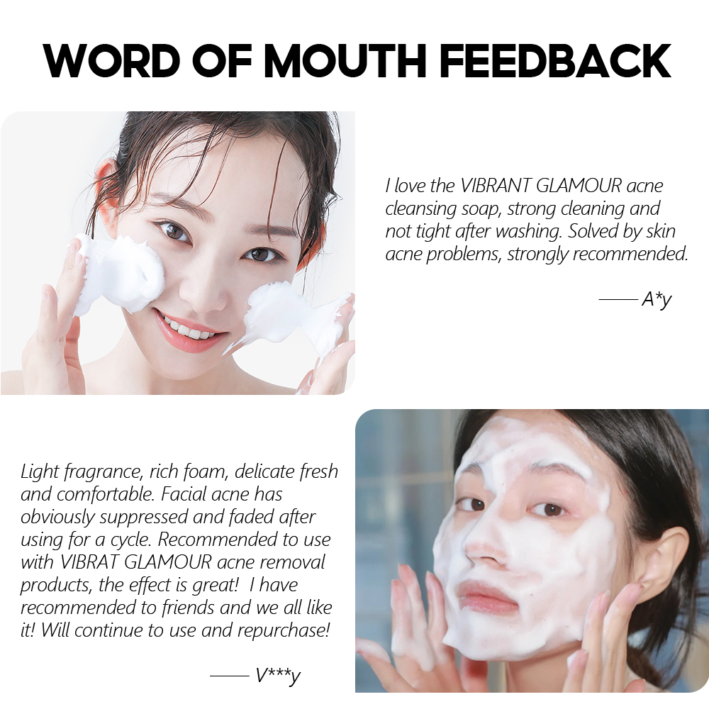 VIBRANT GLAMOUR Pore Skin Face Deep Cleansing Acne Body Wash Bath Soap Salicylic Acid Soap