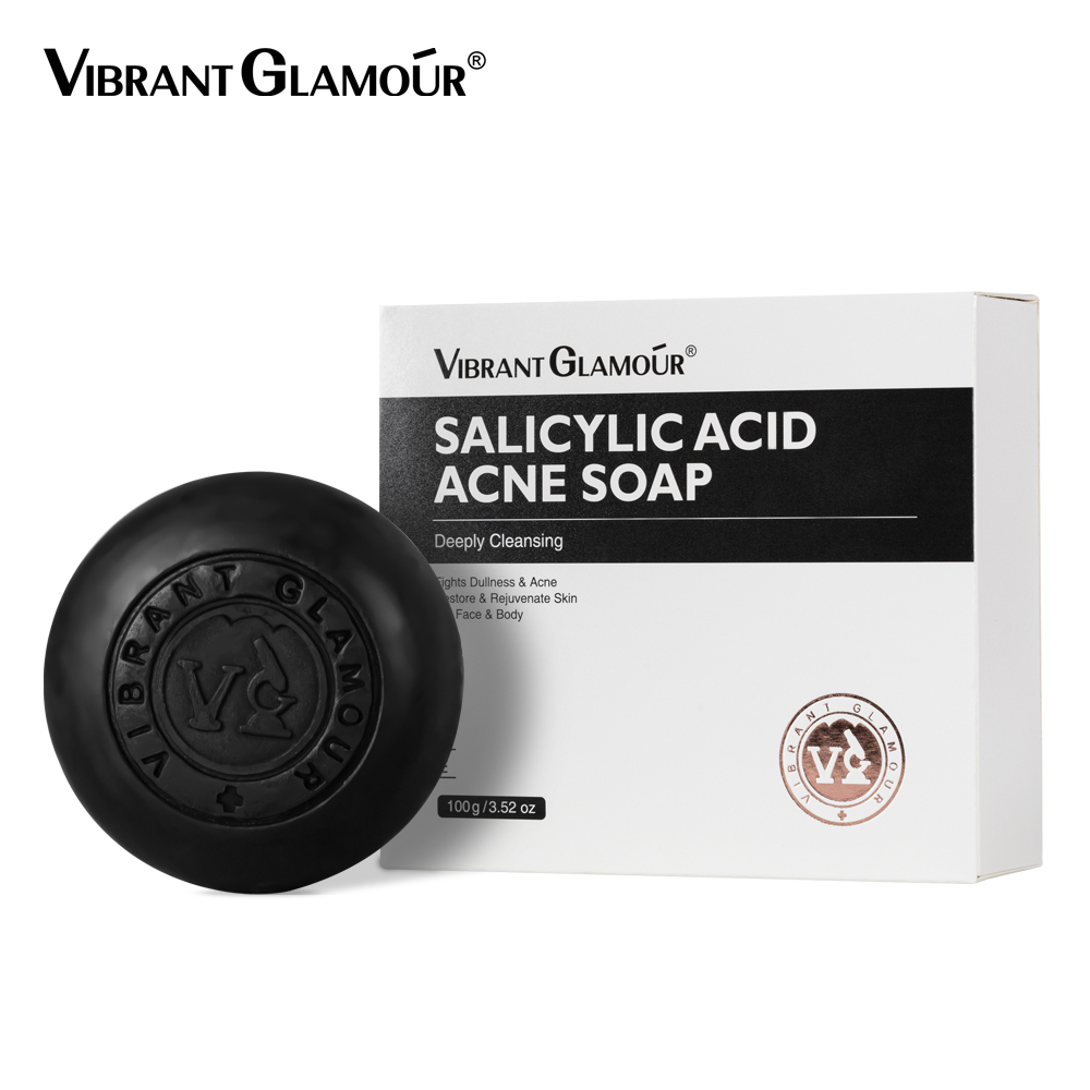 VIBRANT GLAMOUR Pore Skin Face Deep Cleansing Acne Body Wash Bath Soap Salicylic Acid Soap