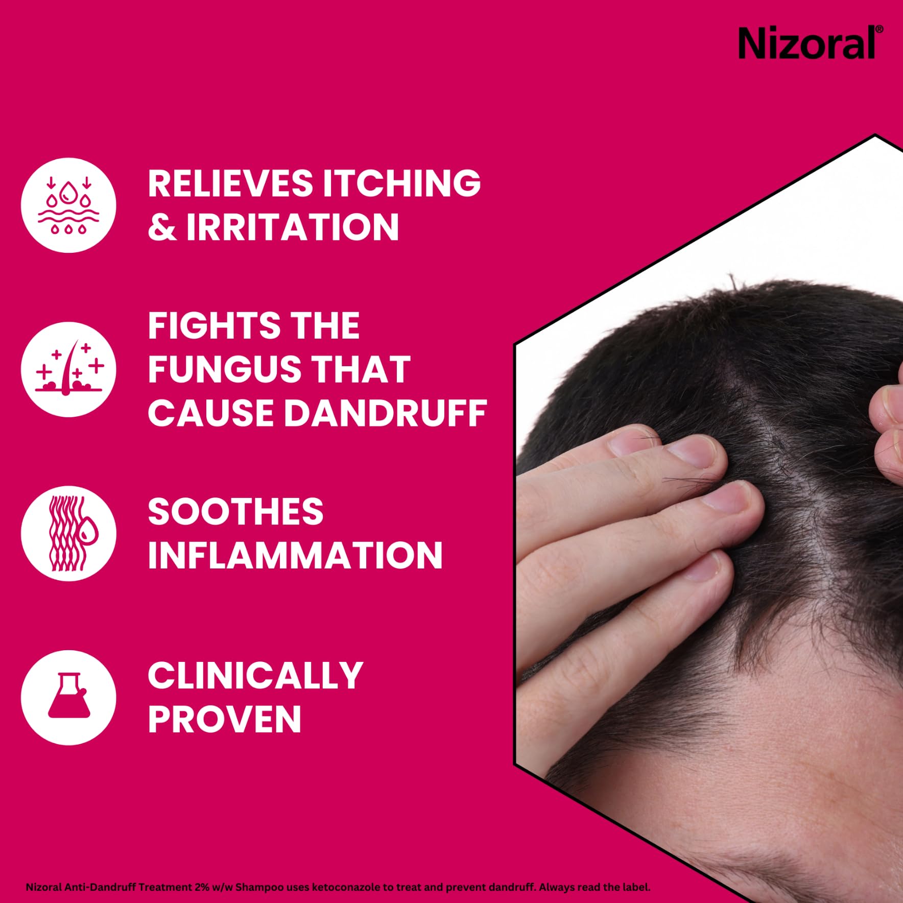 Nizoral Anti-Dandruff Treatment Shampoo with Ketoconazole, 60ml