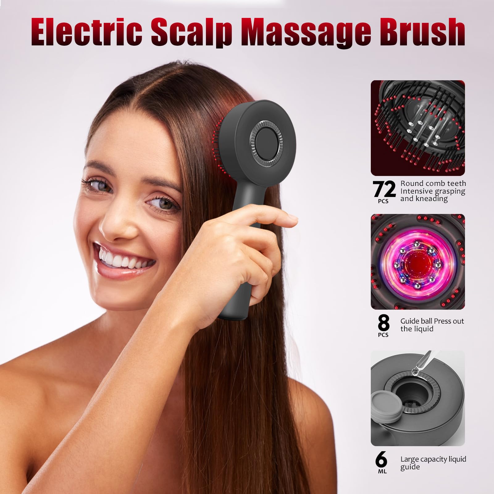 Scalp Massager Electric Red Light Therapy Cordless Portable Head Massager