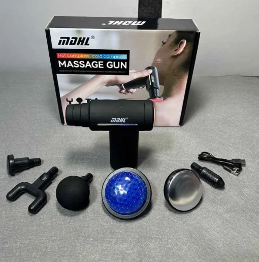 MDHL Massage Gun with Hot & Cold Compress – Deep Tissue Percussion Massager with Multiple Attachments, Variable Speed Levels, Compact Design for Muscle Recovery & Pain Relief