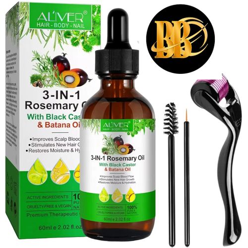 3-in-1 Hair Growth Oil - Rosemary, Black Castor & Batana Oil Blend