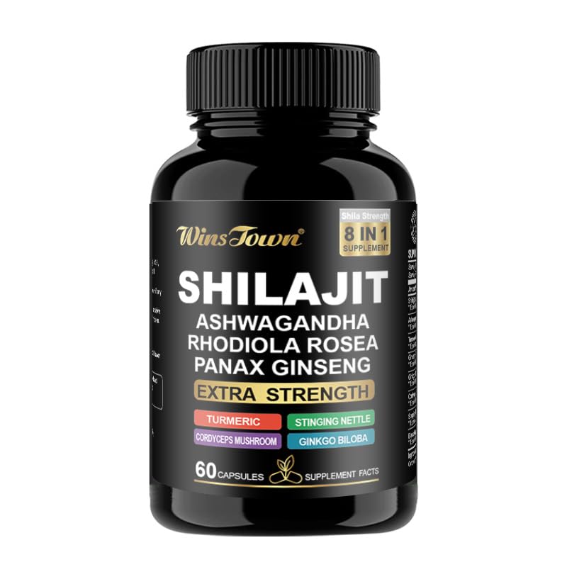 WinsTown Shilajit Extra Strength Capsules - 8-in-1 Energy & Vitality Formula