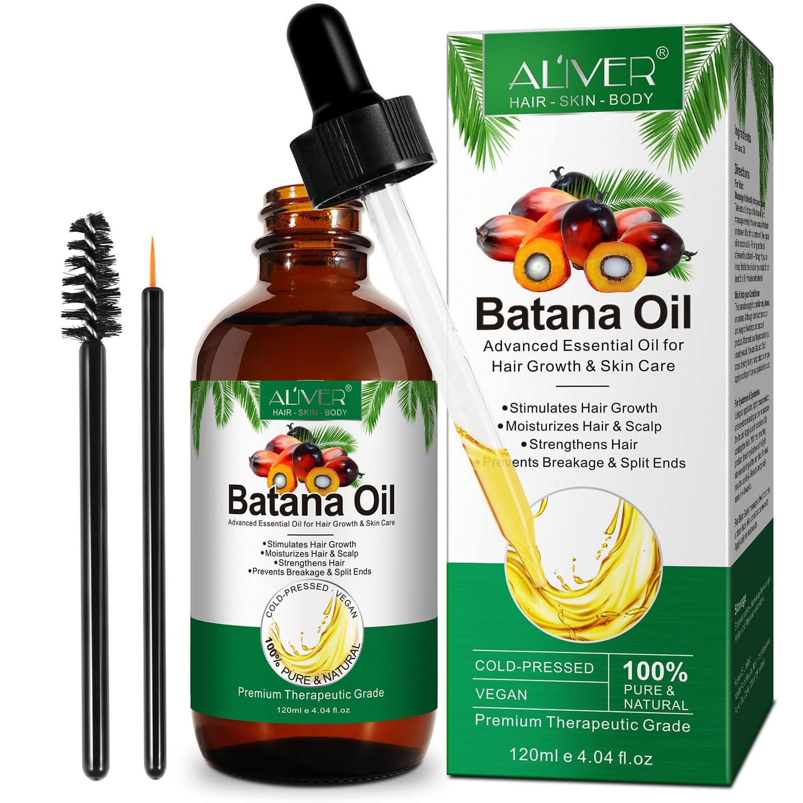 Batana Oil for Hair Growth 120ml - 100% Pure Cold Pressed Essential Oil