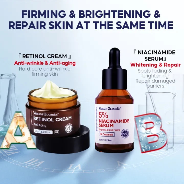Niacinamide 5% Serum + Retinol Cream Set - Anti-Aging Skin Barrier Repair