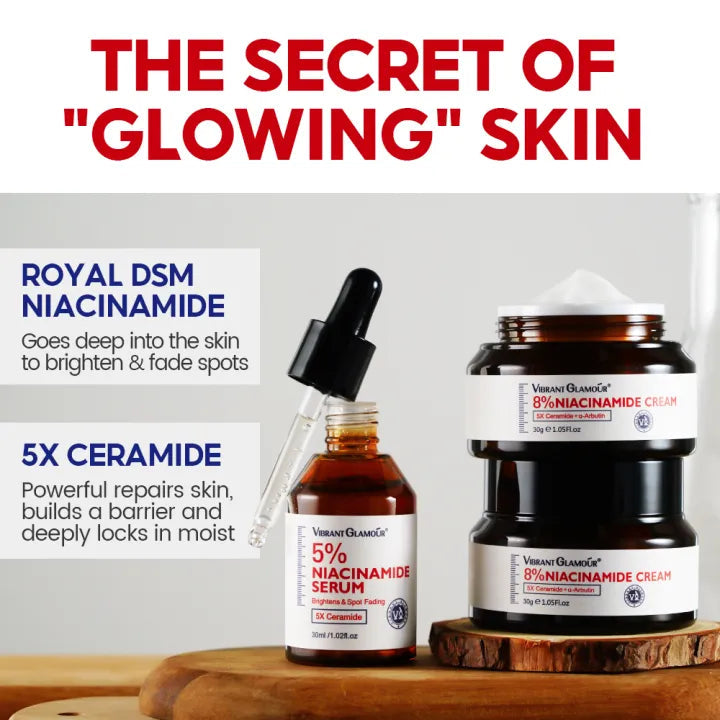 Niacinamide Brightening Set - 8% Cream + 5% Serum with 5X Ceramide